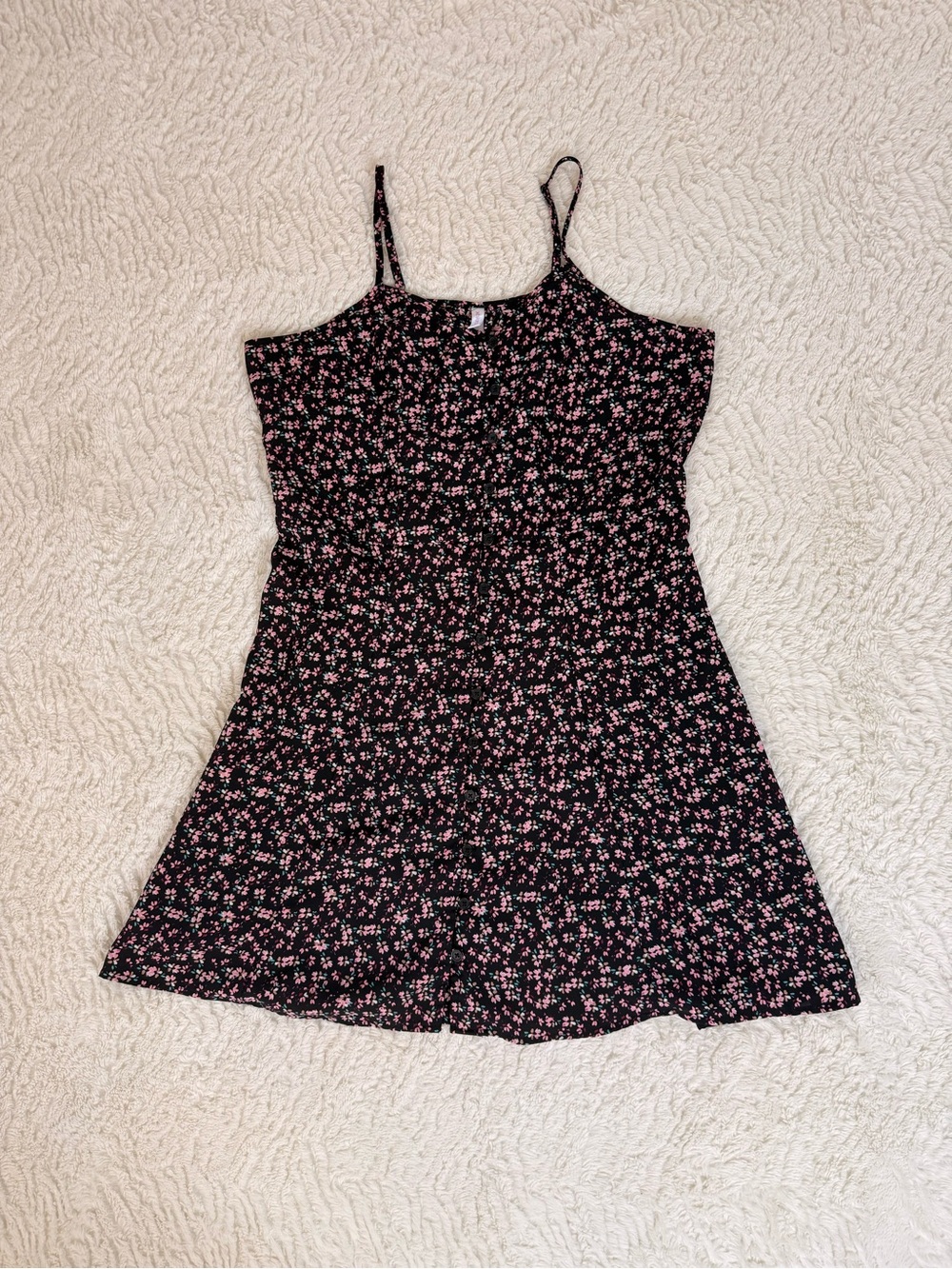 Xhilaration Black Mini Dress with Pink Floral Print